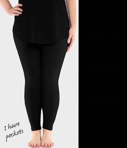 RTS - Solid Black Leggings w/ Pockets - Like A Duchess