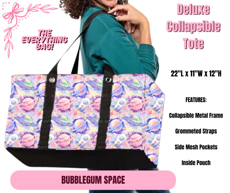Bubblegum Space Collapsible Tote - Like A Duchess
