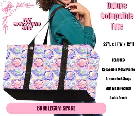 Bubblegum Space Collapsible Tote - Like A Duchess