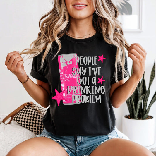 Drinkin Problem Pink Bull Tshirt - Like A Duchess