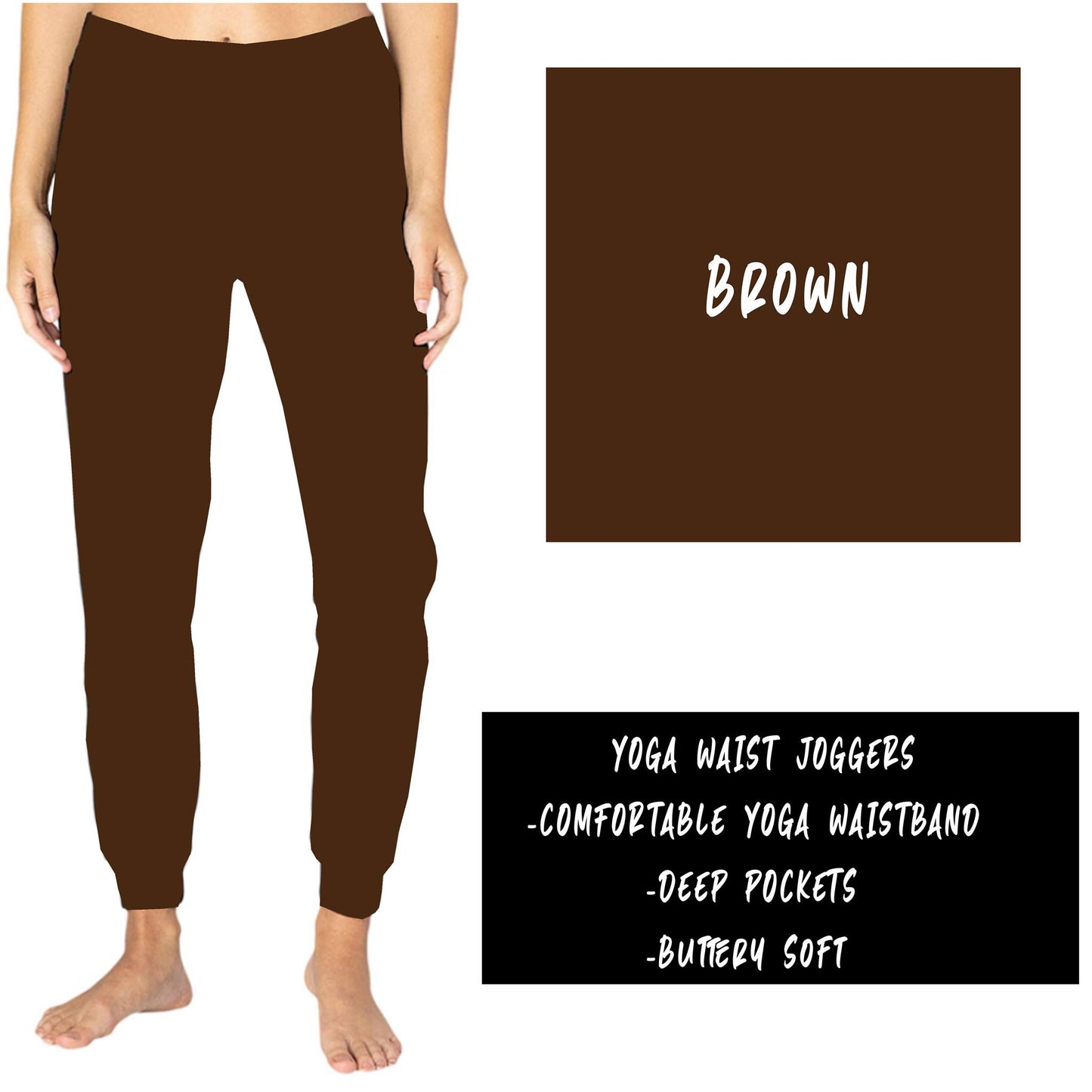 SOLID COFFEE BROWN YOGA WAIST JOGGERS (ADULTS/KIDS) - Like A Duchess
