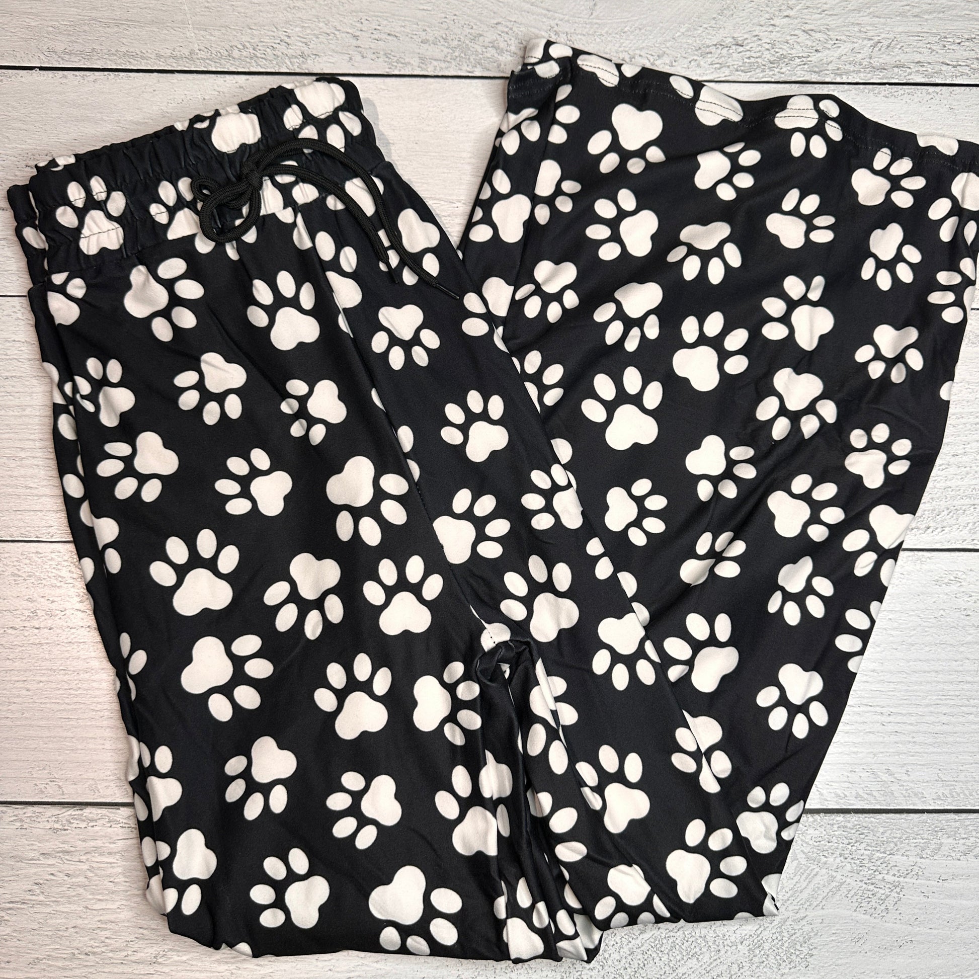 Black & White Paw Prints Lounge Pants - Like A Duchess
