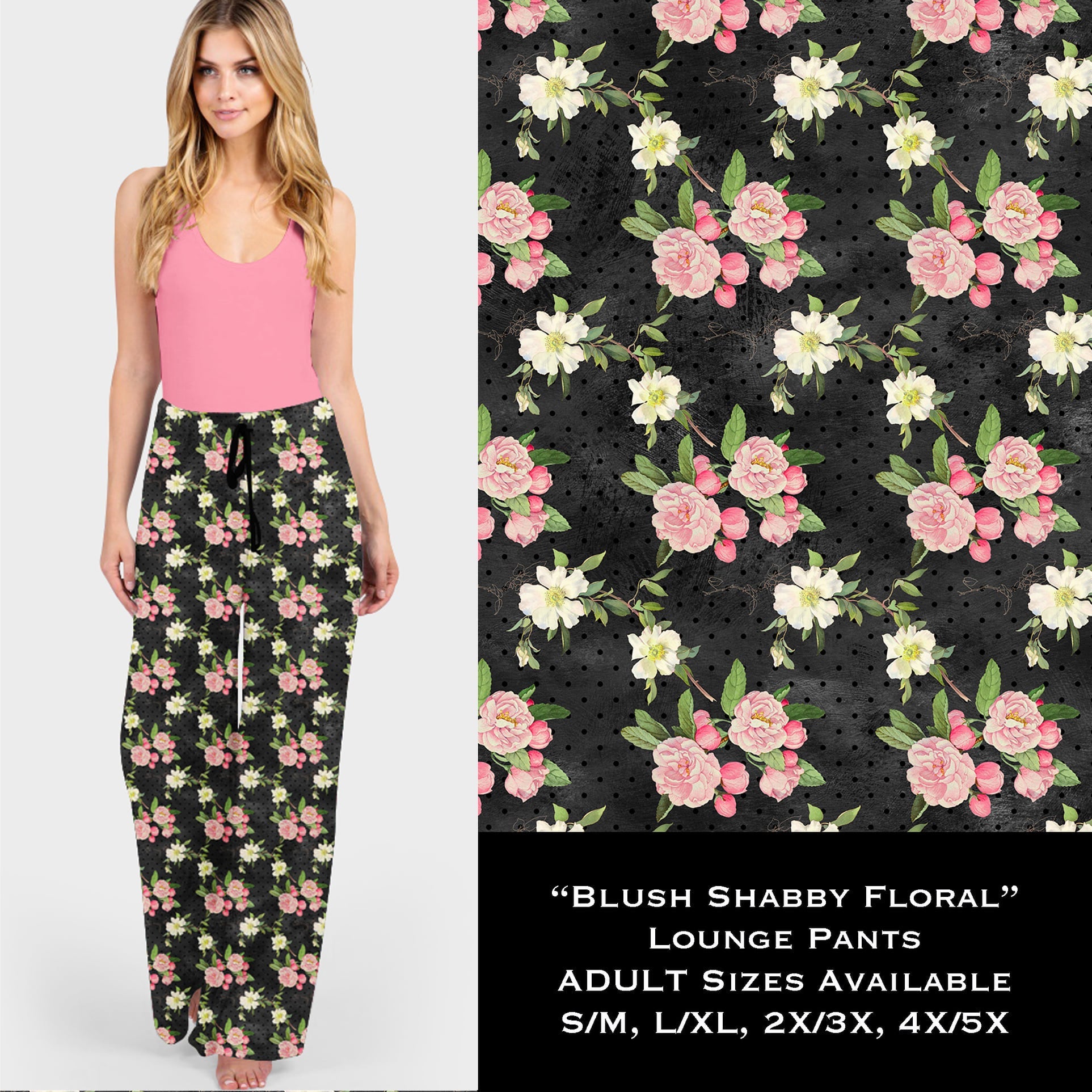 Blush Shabby Floral - Lounge Pants - Like A Duchess