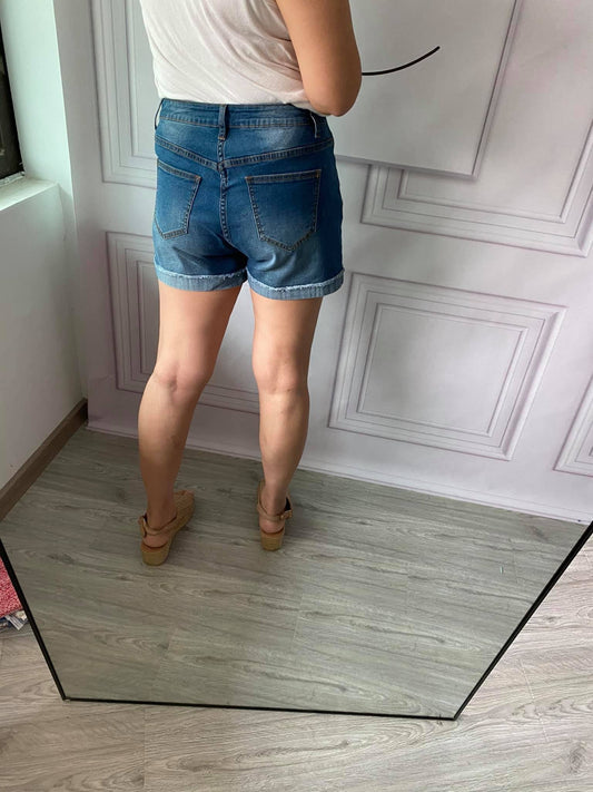NON DISTRESSED DENIM SHORTS