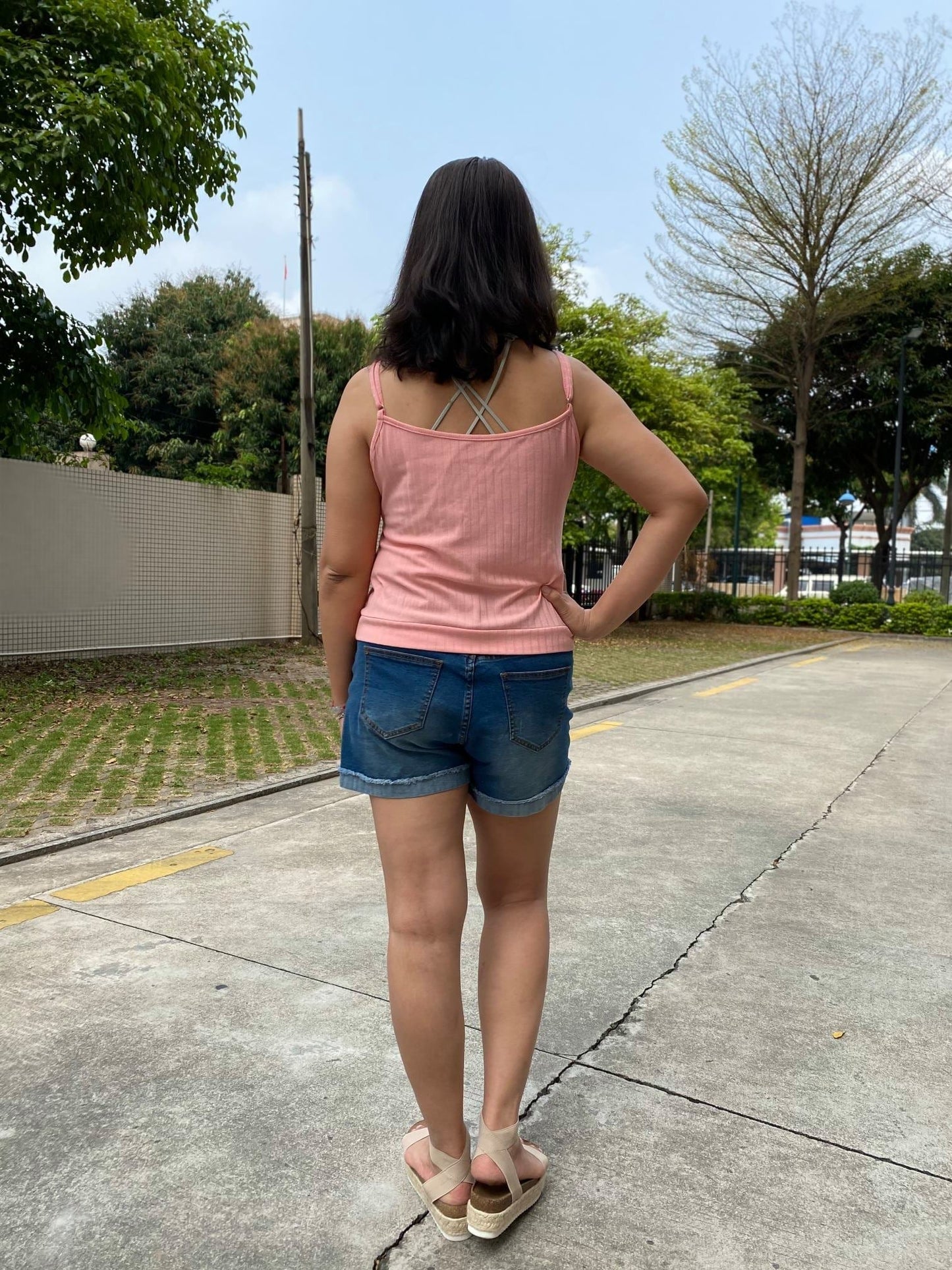 NON DISTRESSED DENIM SHORTS