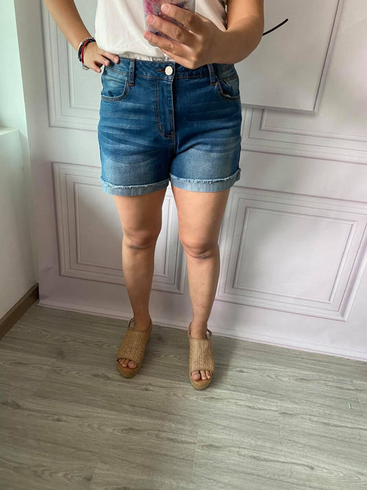 NON DISTRESSED DENIM SHORTS
