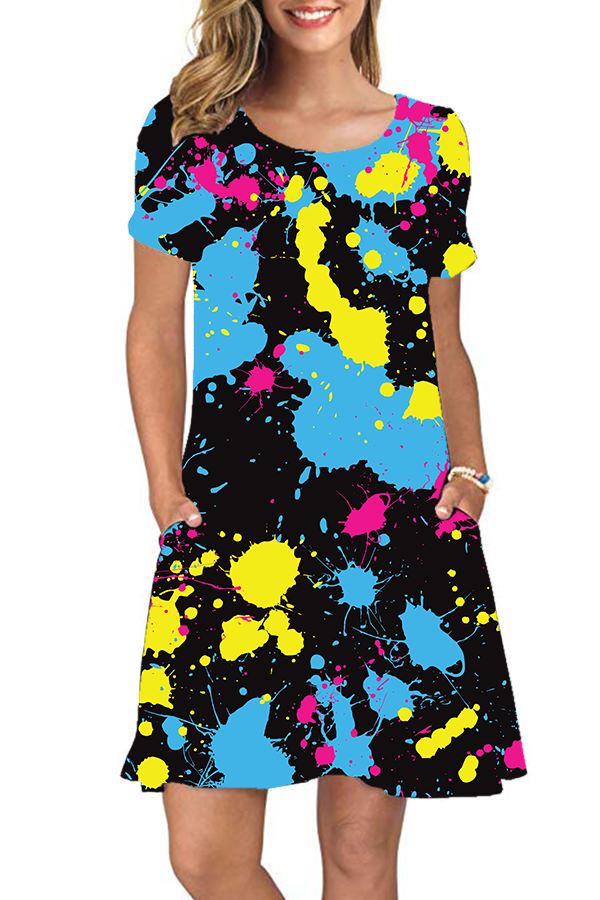 PAINT SPLATTER POCKET DRESS - Like A Duchess