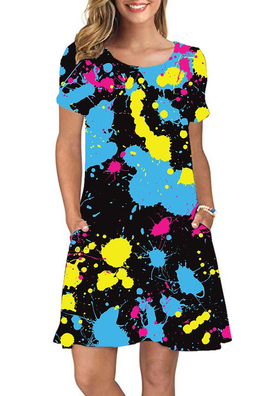 PAINT SPLATTER POCKET DRESS - Like A Duchess