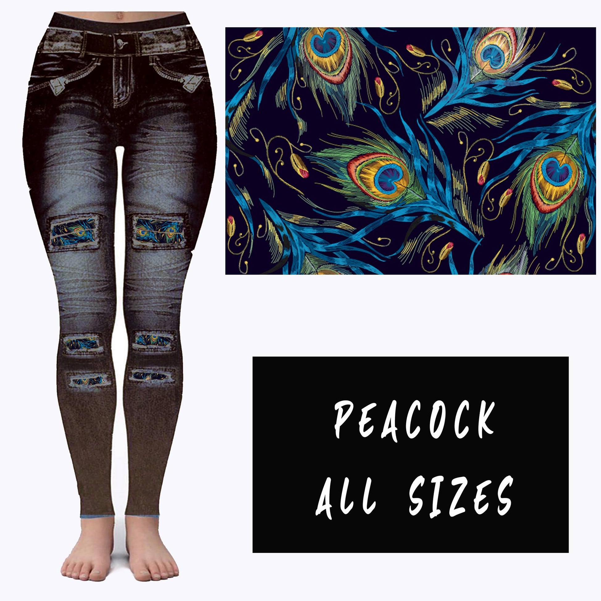 LEGGING JEAN RUN-PEACOCK (ACTIVE BACK POCKETS) - Like A Duchess