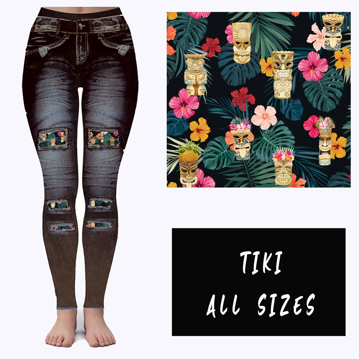 LEGGING JEAN RUN-TIKI (ACTIVE BACK POCKETS) - Like A Duchess