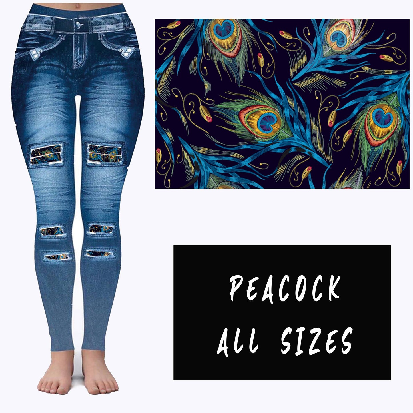 LEGGING JEAN RUN-PEACOCK (ACTIVE BACK POCKETS) - Like A Duchess