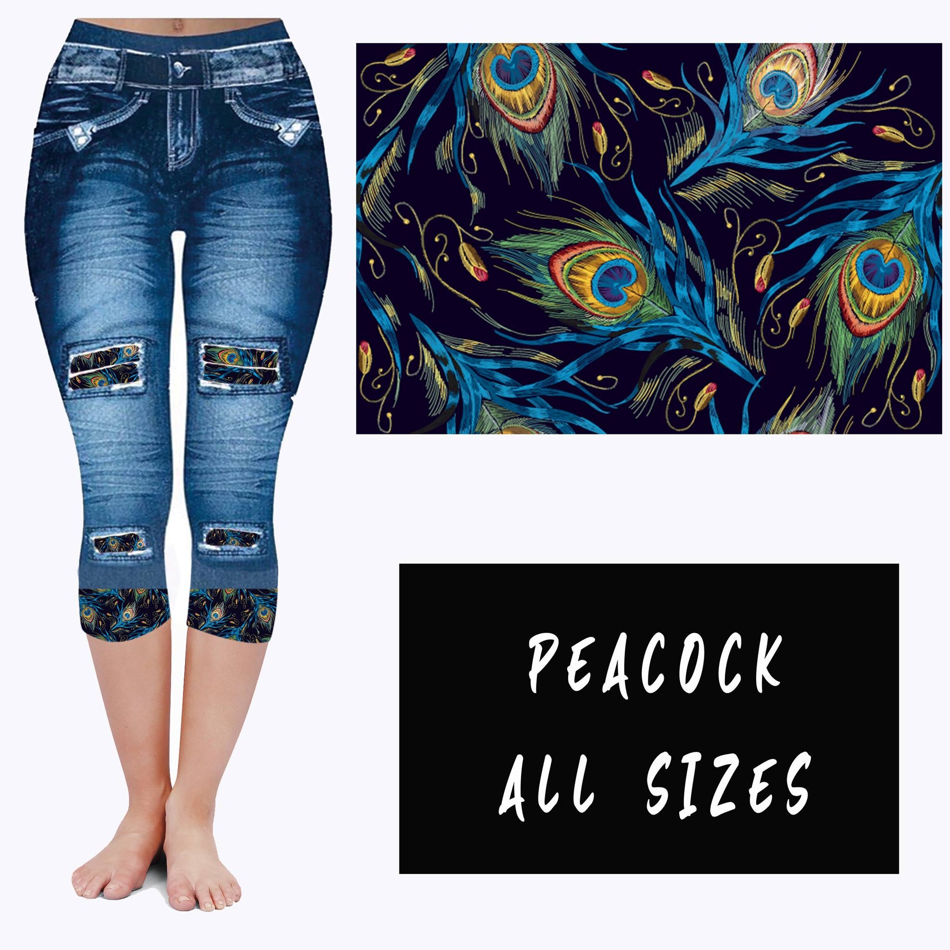 LEGGING JEAN RUN-PEACOCK (ACTIVE BACK POCKETS) - Like A Duchess