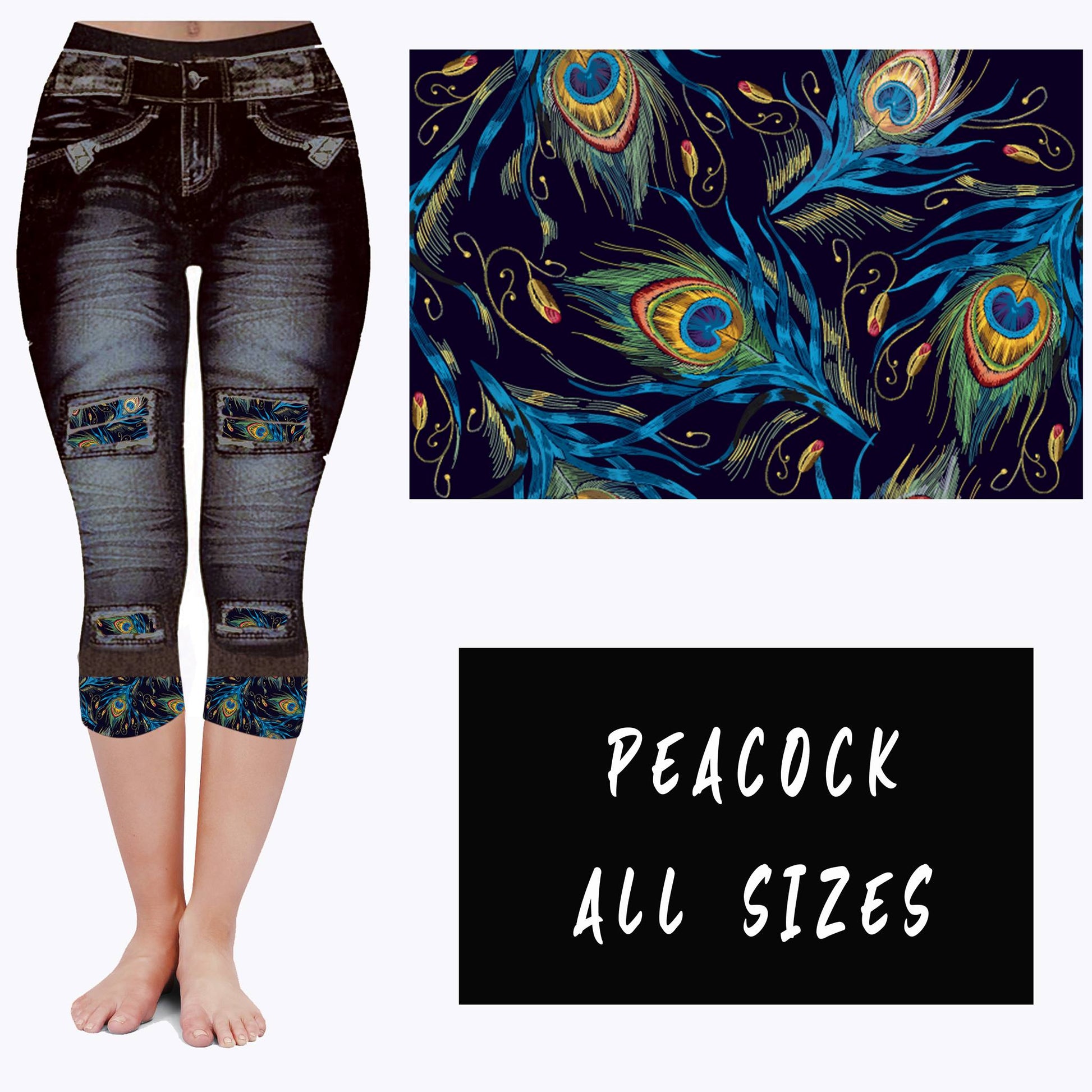 LEGGING JEAN RUN-PEACOCK (ACTIVE BACK POCKETS) - Like A Duchess