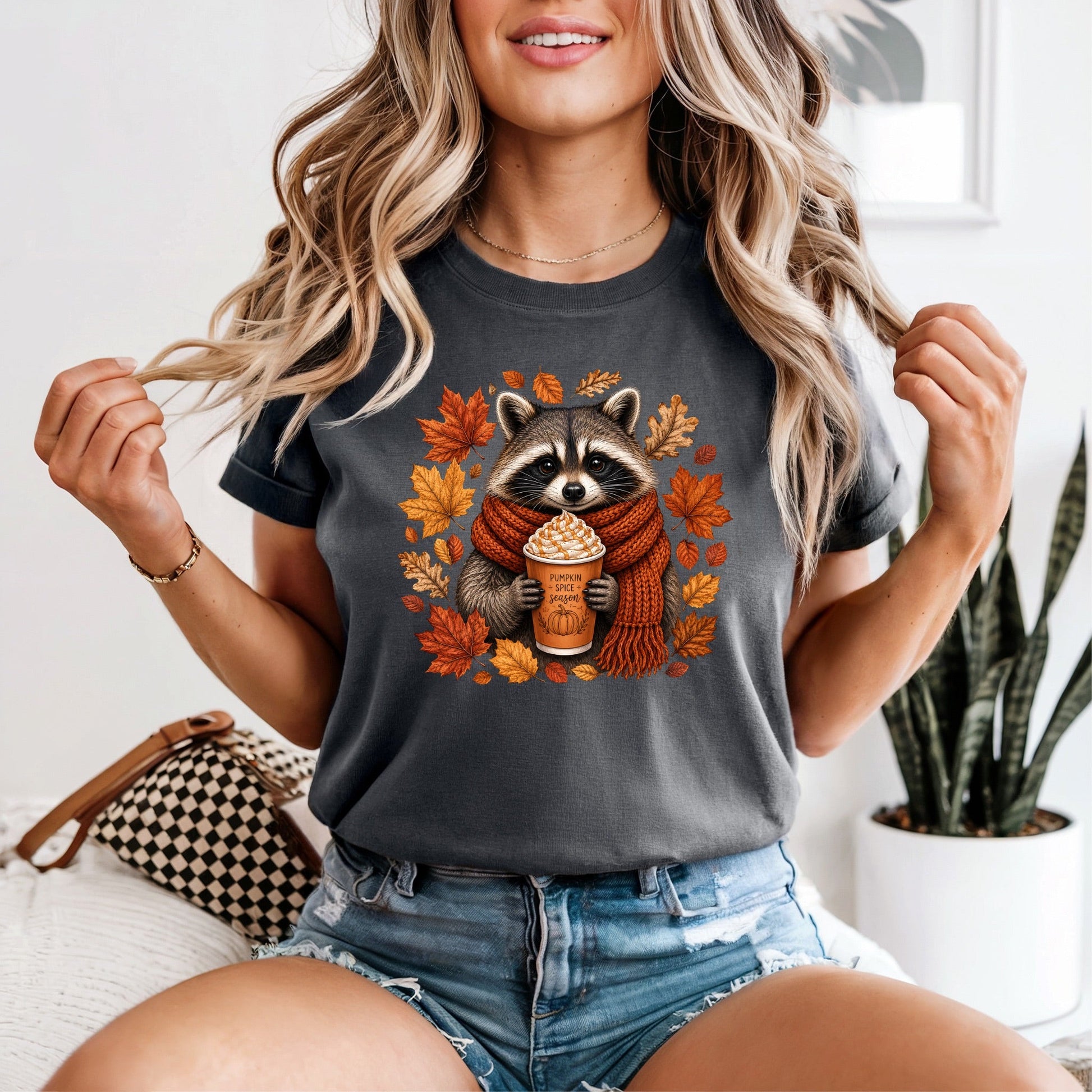 Fall Raccoon Tshirt - Like A Duchess