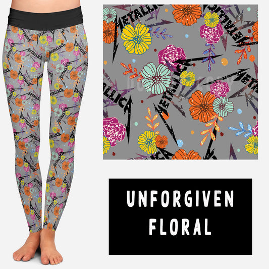 BAND RUN 2- UNFORGIVEN FLORAL LEGGINGS/CAPRI/JOGGERS - Like A Duchess