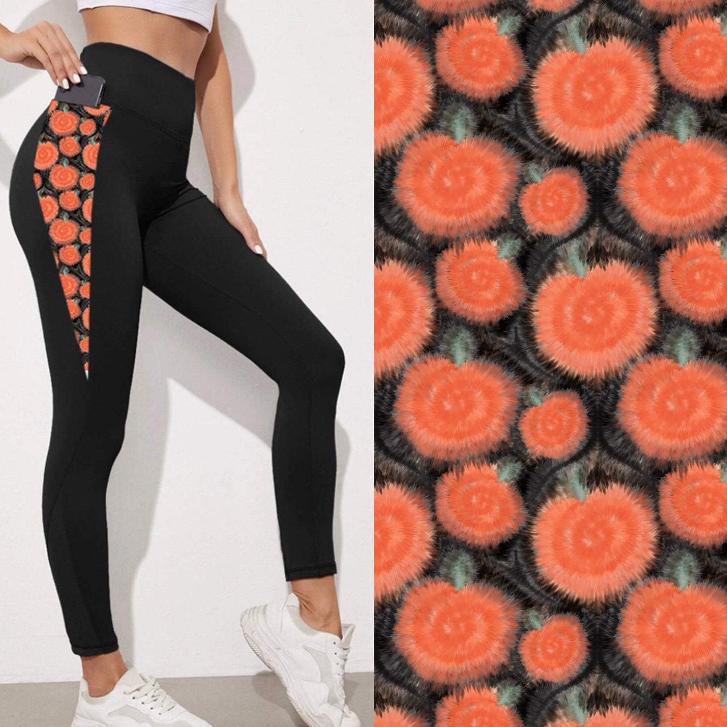 HIPPIE HALLOWEEN RUN- PATTERN POCKET TIE DYE PUMPKINS - Like A Duchess