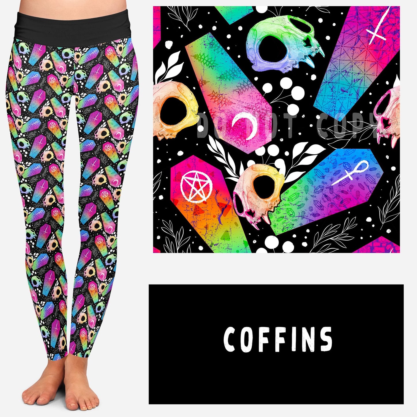 SPOOKY LF RUN- COFFINS POCKET LEGGINGS AND JOGGERS - Like A Duchess