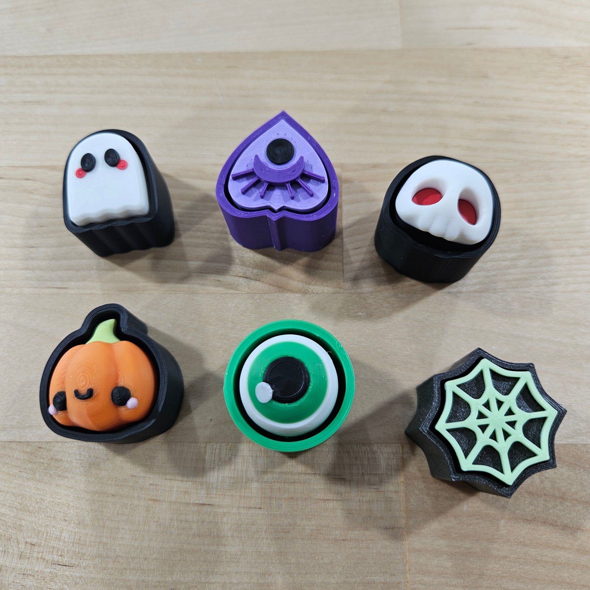 6 PACK- 3D PRINTED SPOOKY CLICKER FIDGETS - Like A Duchess