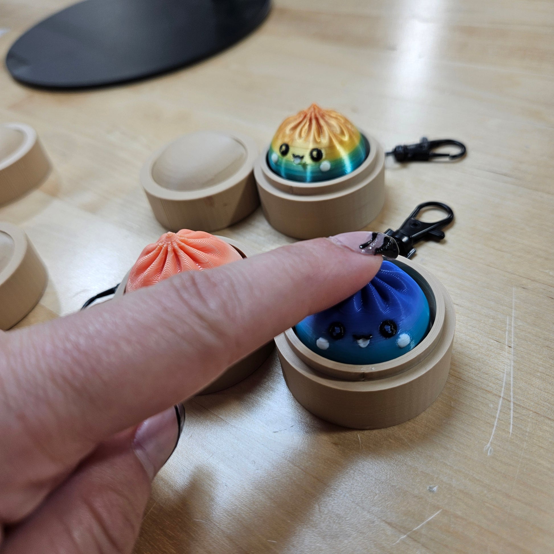 5 PACK MYSTERY FIDGET CLICKER DUMPLING KEYCHAINS- 3D PRINTED - Like A Duchess