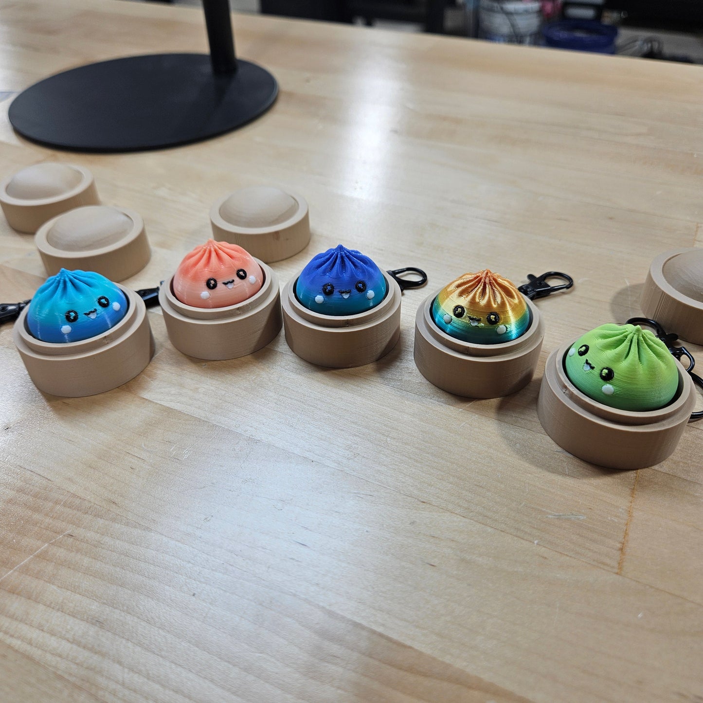 5 PACK MYSTERY FIDGET CLICKER DUMPLING KEYCHAINS- 3D PRINTED - Like A Duchess