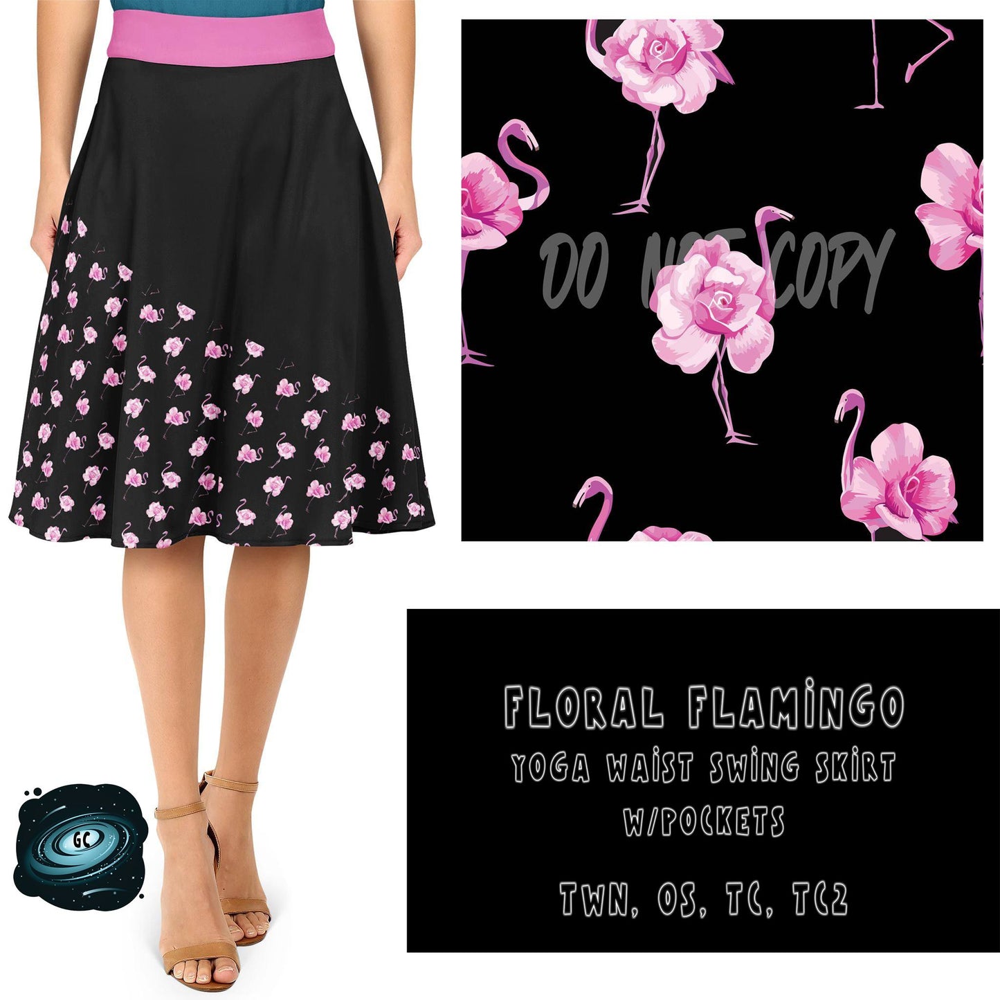 SWING SKIRT RUN- FLORAL FLAMINGO - Like A Duchess