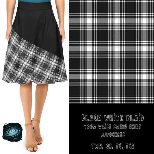 SWING SKIRT RUN- BLACK WHITE PLAID - Like A Duchess