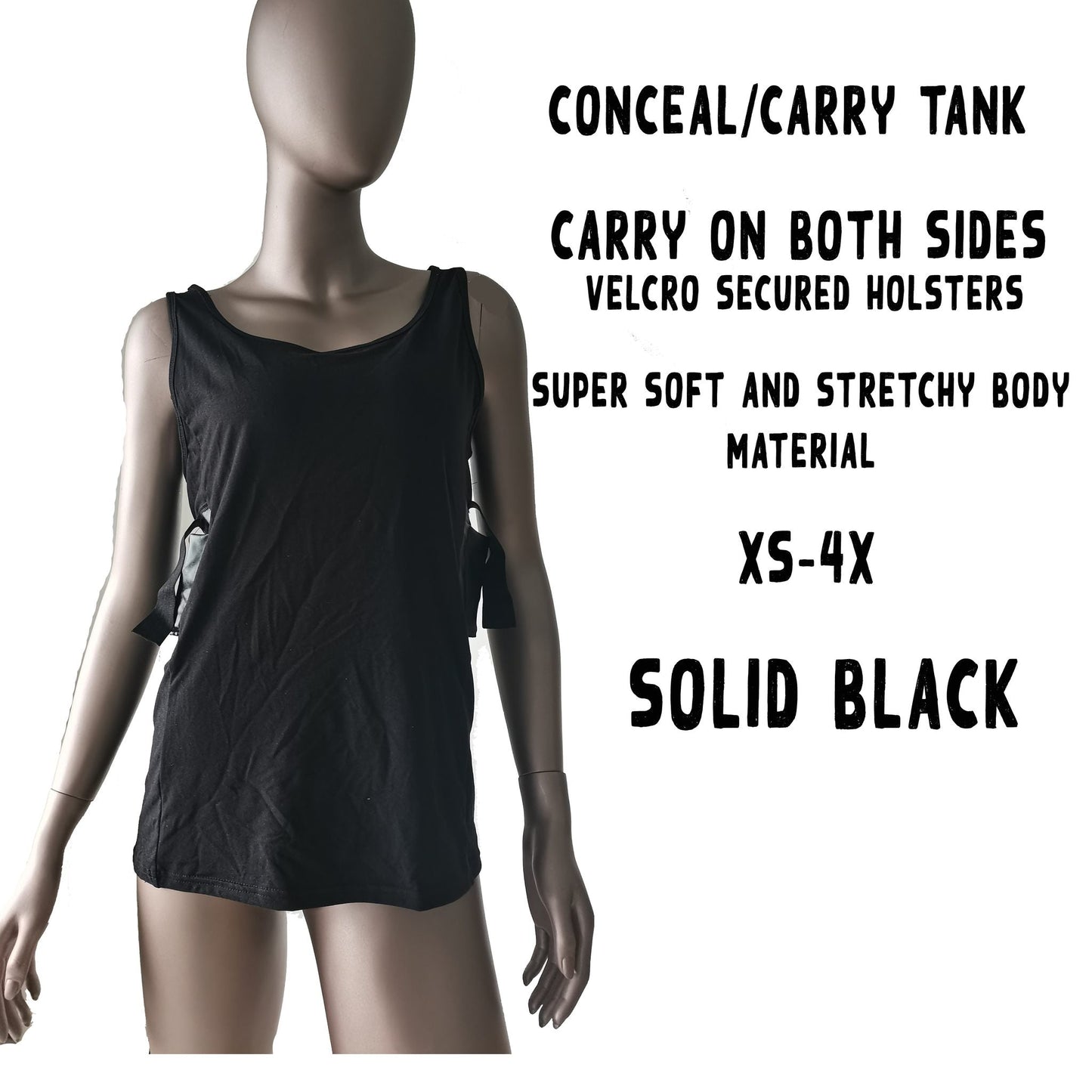 CONCEAL CARRY RUN- SOLID BLACK TANK - Like A Duchess