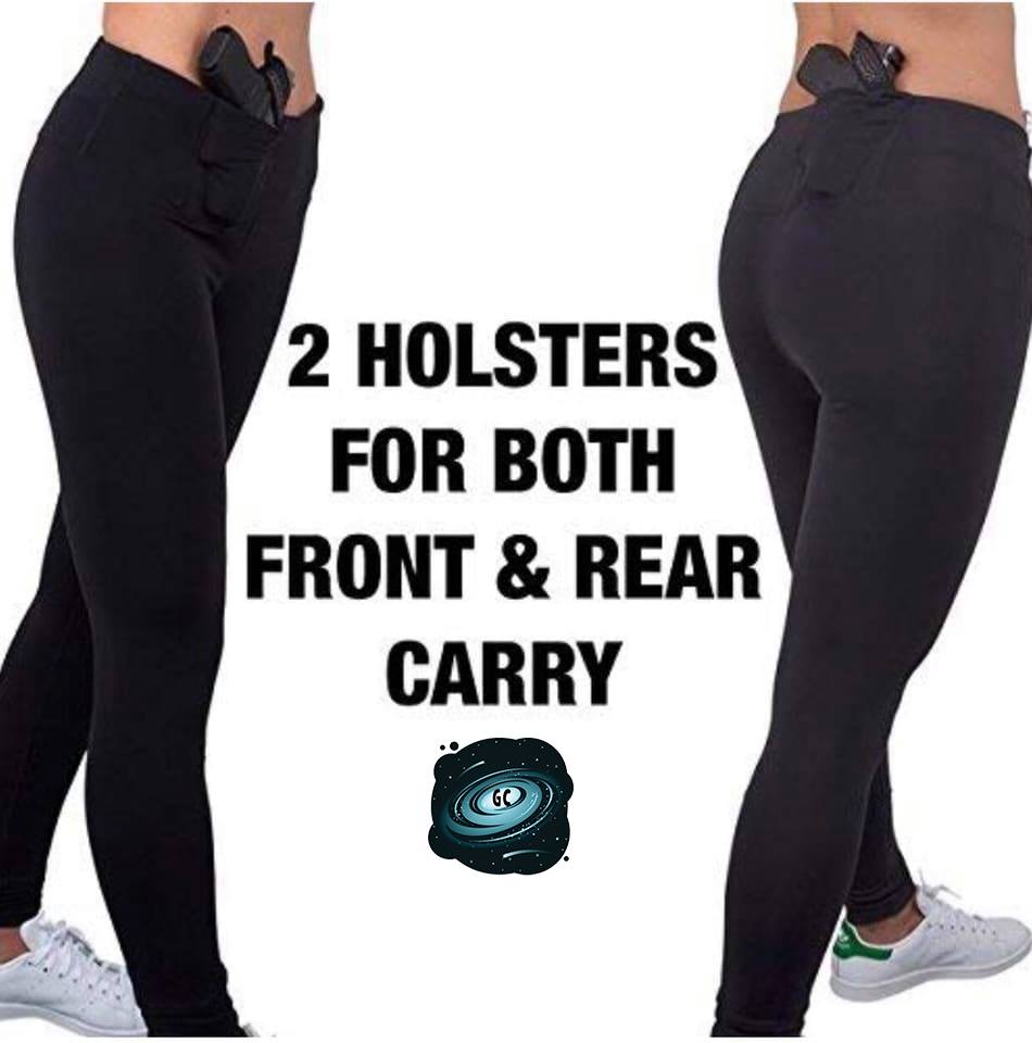 CONCEAL CARRY RUN- BLACK LEGGINGS/CAPRI/JOGGERS - Like A Duchess
