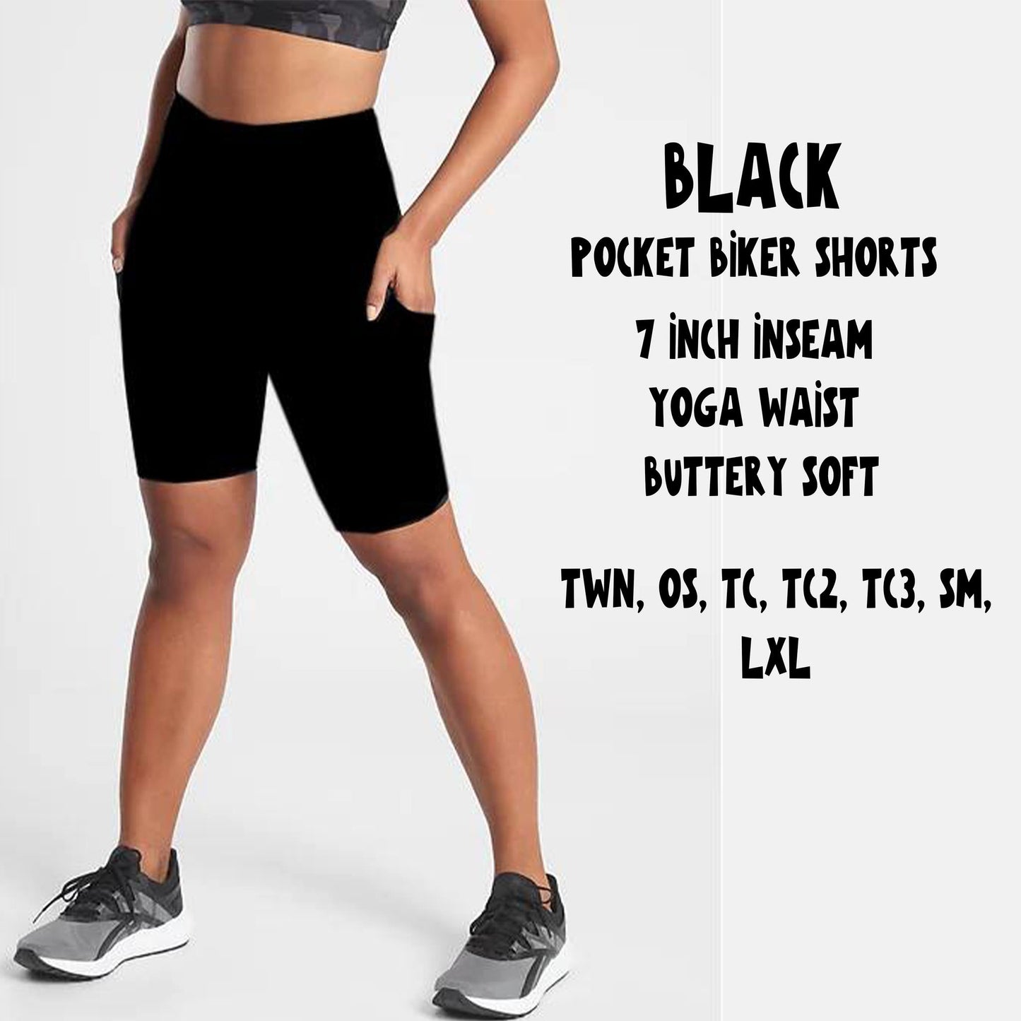 POCKET BIKER SHORTS- BLACK - Like A Duchess