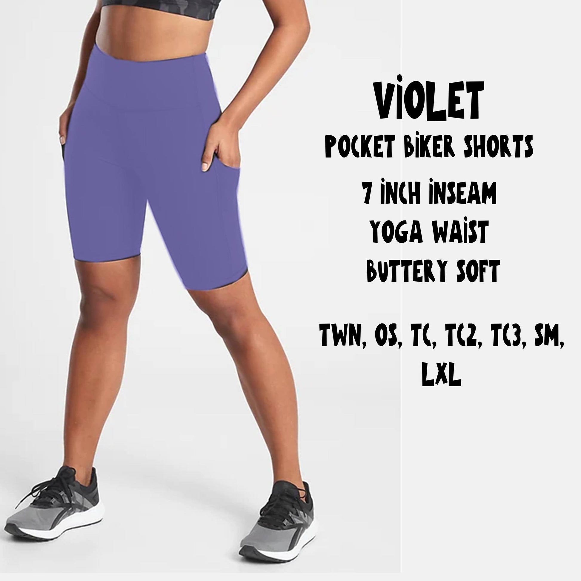 POCKET BIKER SHORTS-VIOLET - Like A Duchess