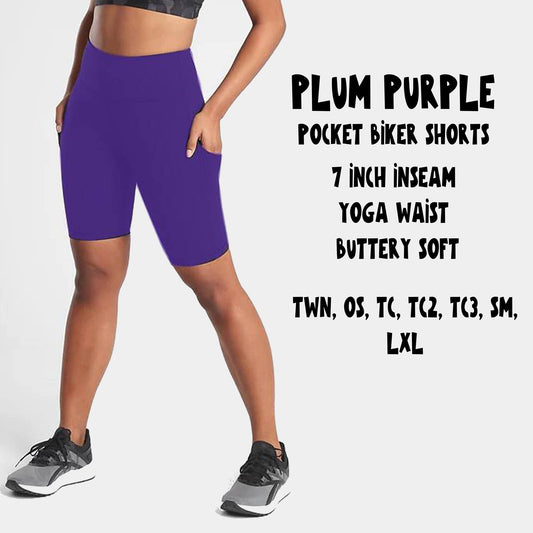 POCKET BIKER SHORTS-PLUM PURPLE - Like A Duchess