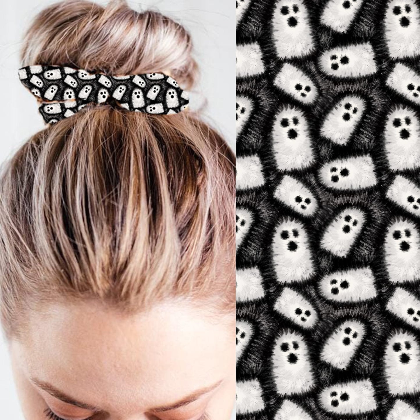 GHOSTS TIE DYE - KNOT SCRUNCHIE - Like A Duchess