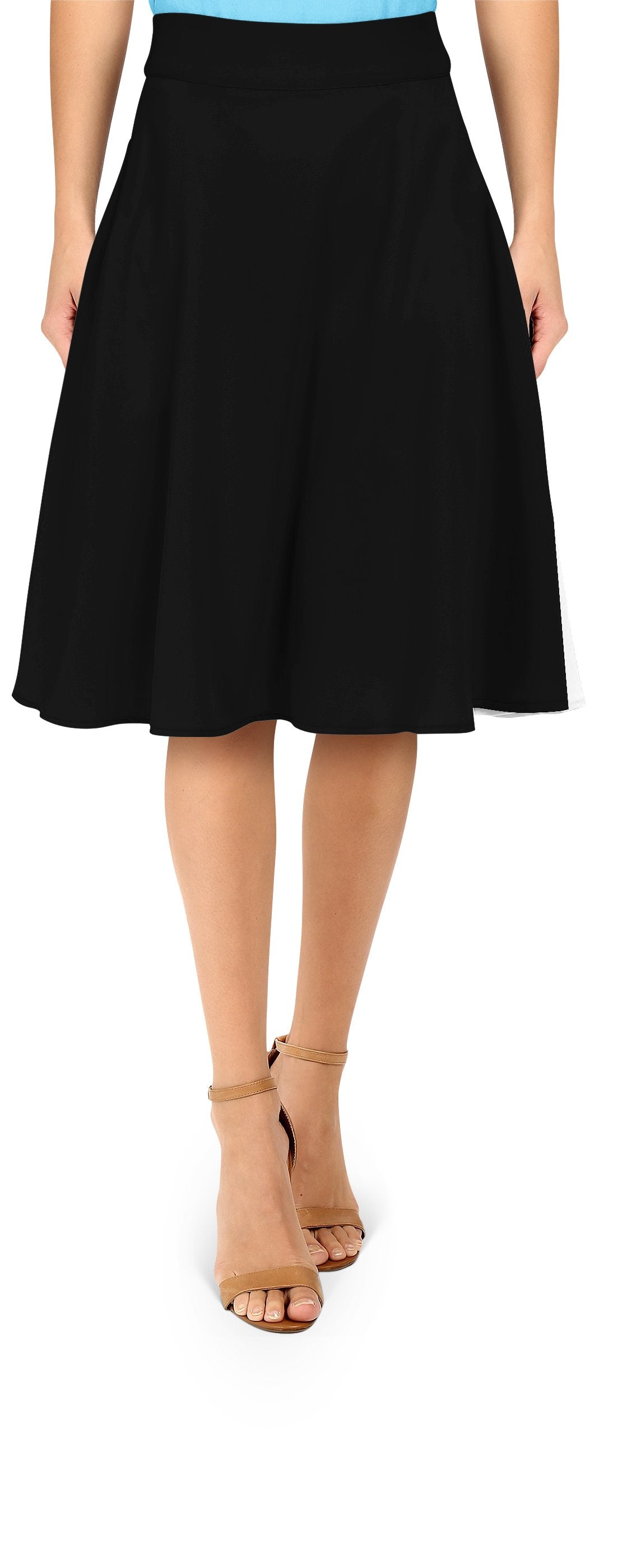 SOLID RUN -BLACK- SWING SKIRT - Like A Duchess