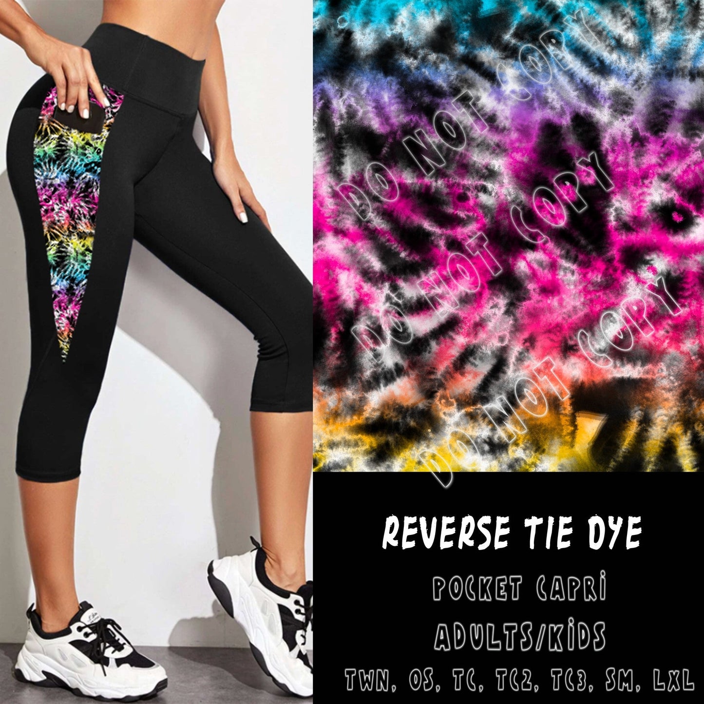 PPO 3 RUN-REVERSE TIE DYE-CAPRI - Like A Duchess