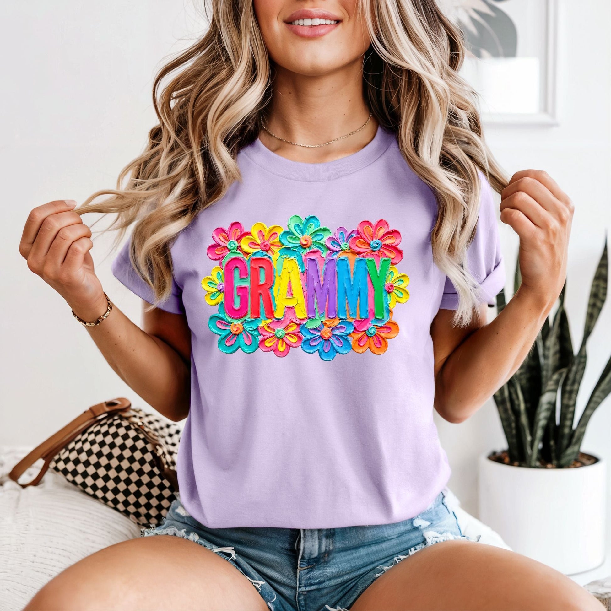 Painted Floral Grammy Tshirt - Like A Duchess