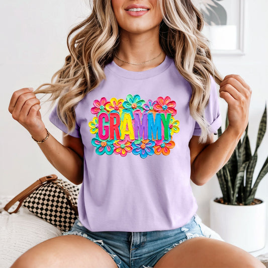 Painted Floral Grammy Tshirt - Like A Duchess
