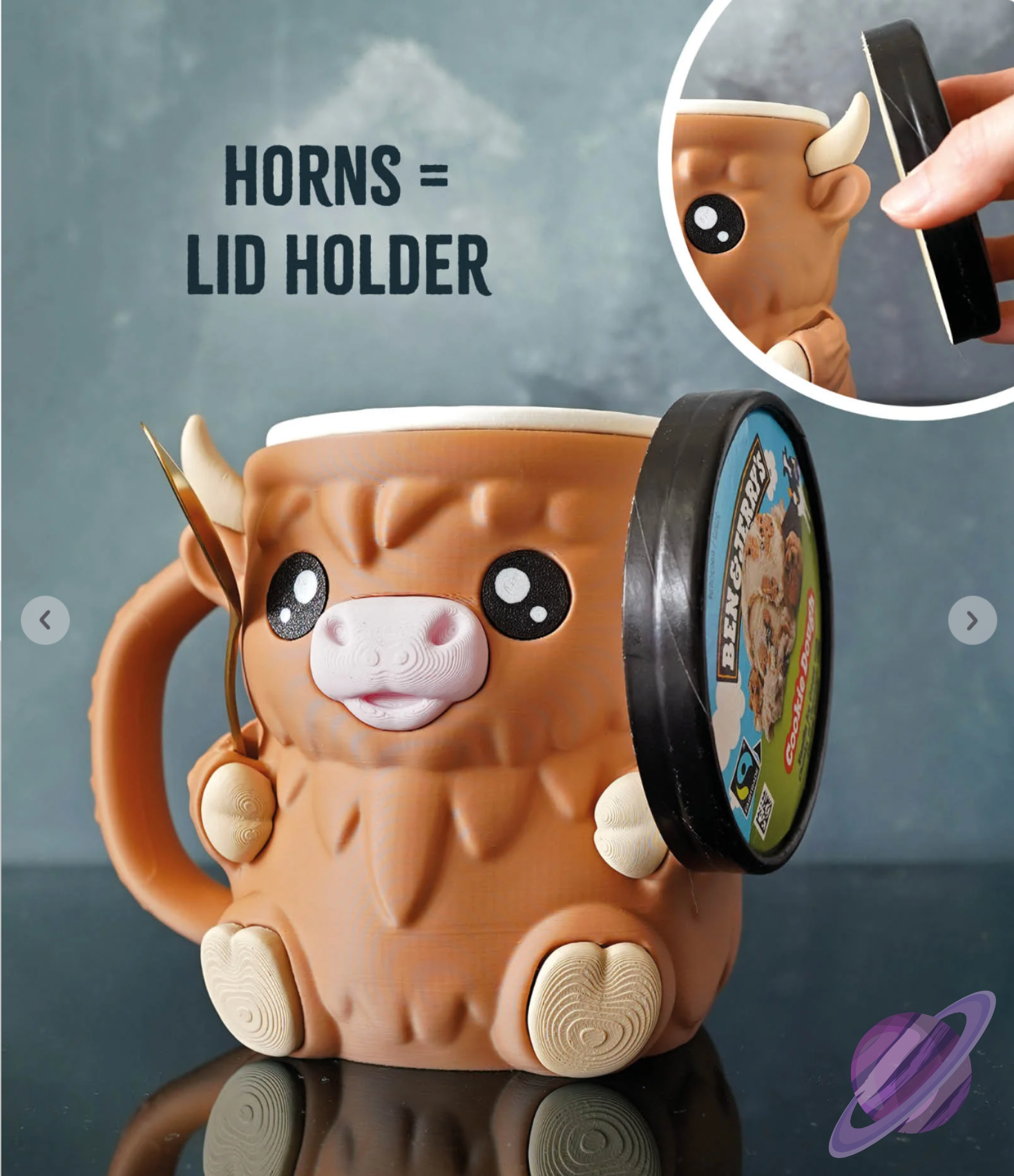 HIGHLAND COW- 3D PRINTED ICE CREAM PINT HOLDER - Like A Duchess