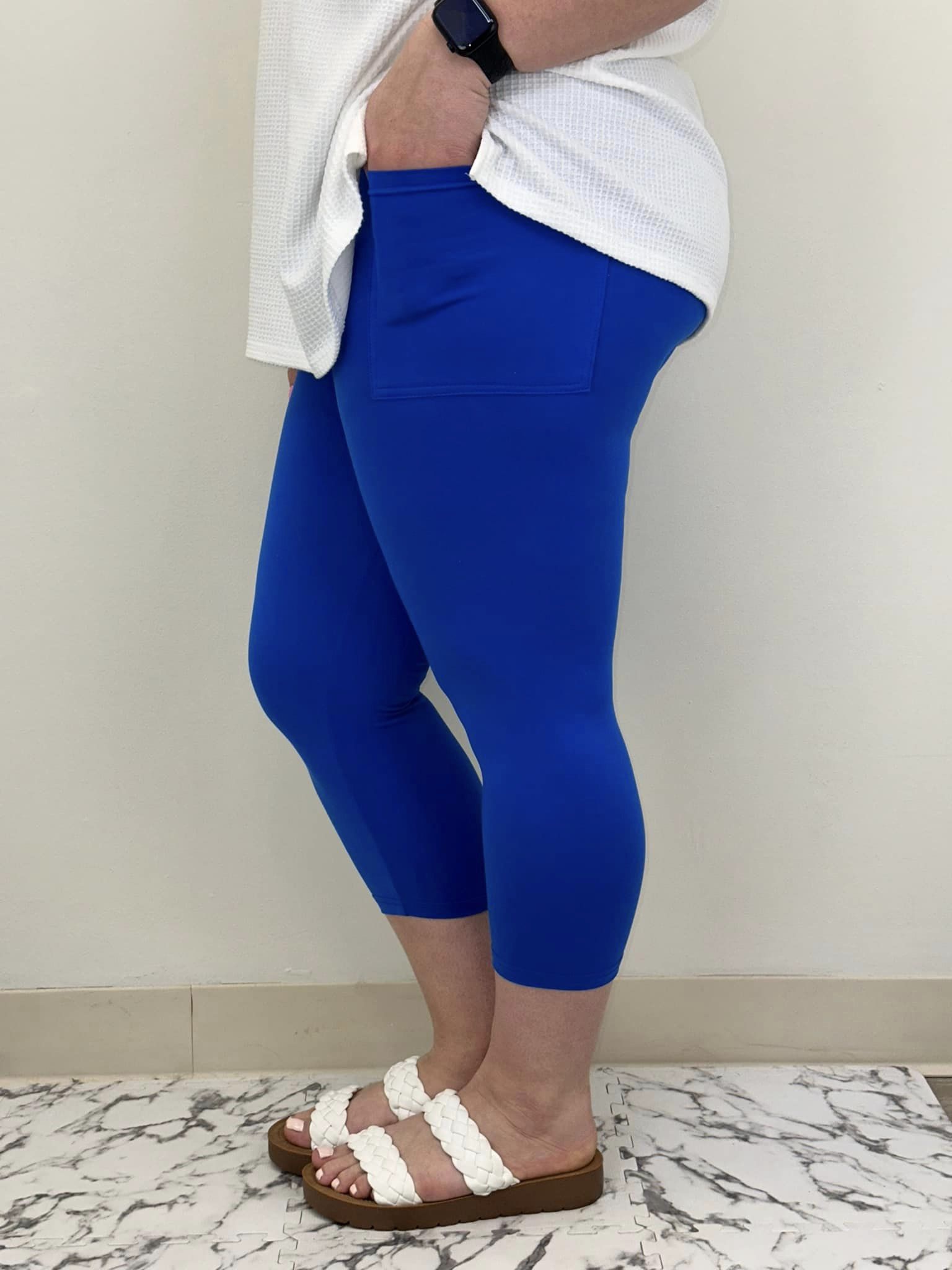 Sapphire Blue Capri w/ Pockets