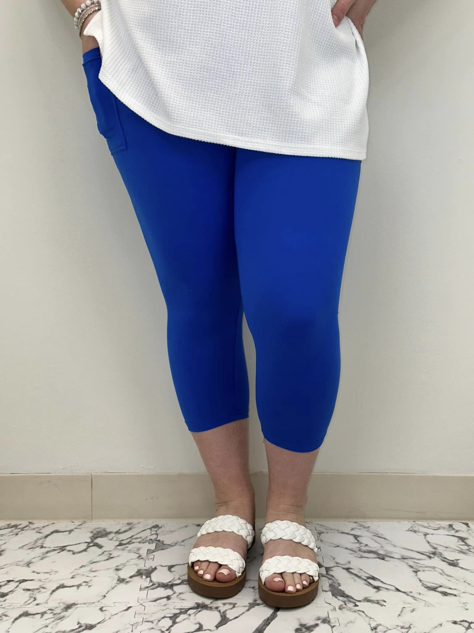 Sapphire Blue Capri w/ Pockets