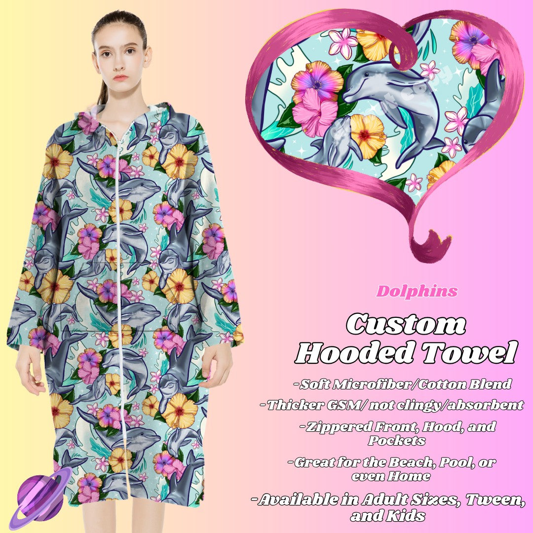 DOLPHINS- HOODED TOWEL - Like A Duchess