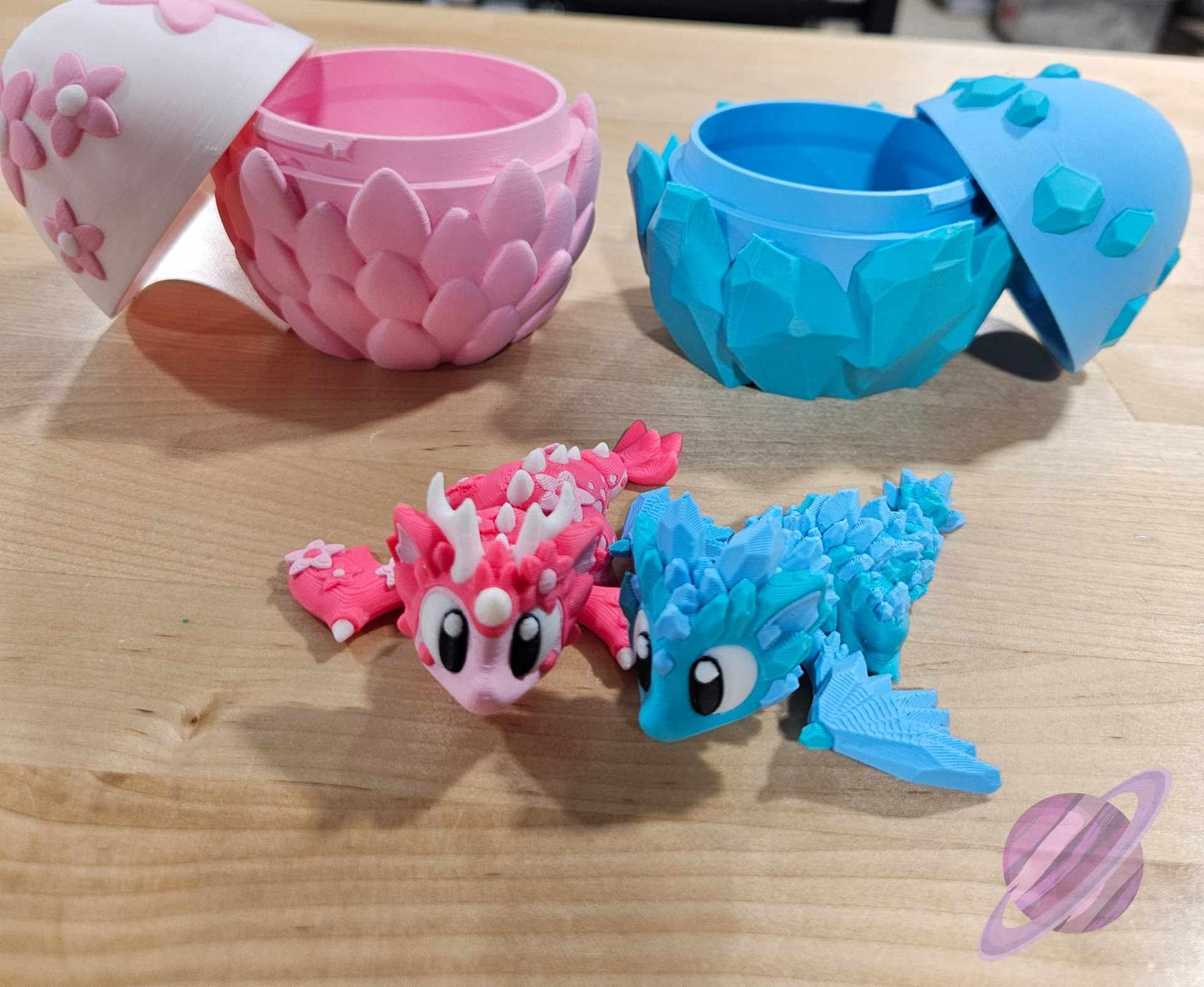 3D PRINTED PINK SAKURA DRAGON AND EGG