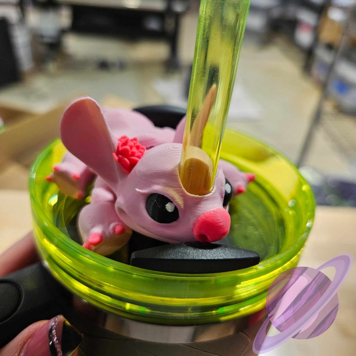 PINK ALIEN-3D PRINTED STRAW BUDDY