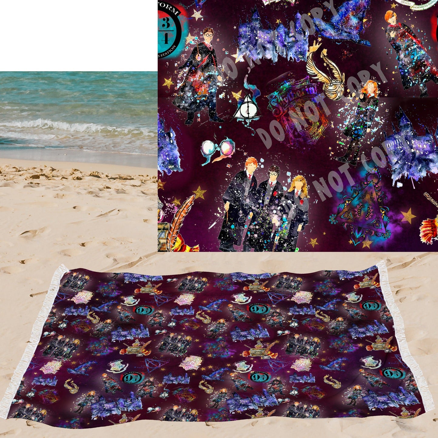 WATERCOLOR HP-OVERSIZED BEACH TOWEL