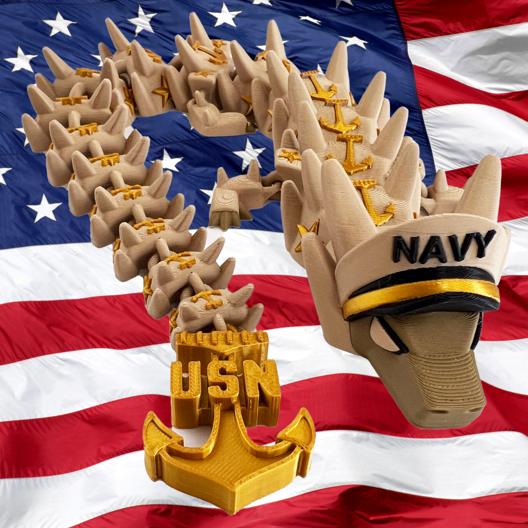 3D PRINTED NAVY DRAGON - Like A Duchess