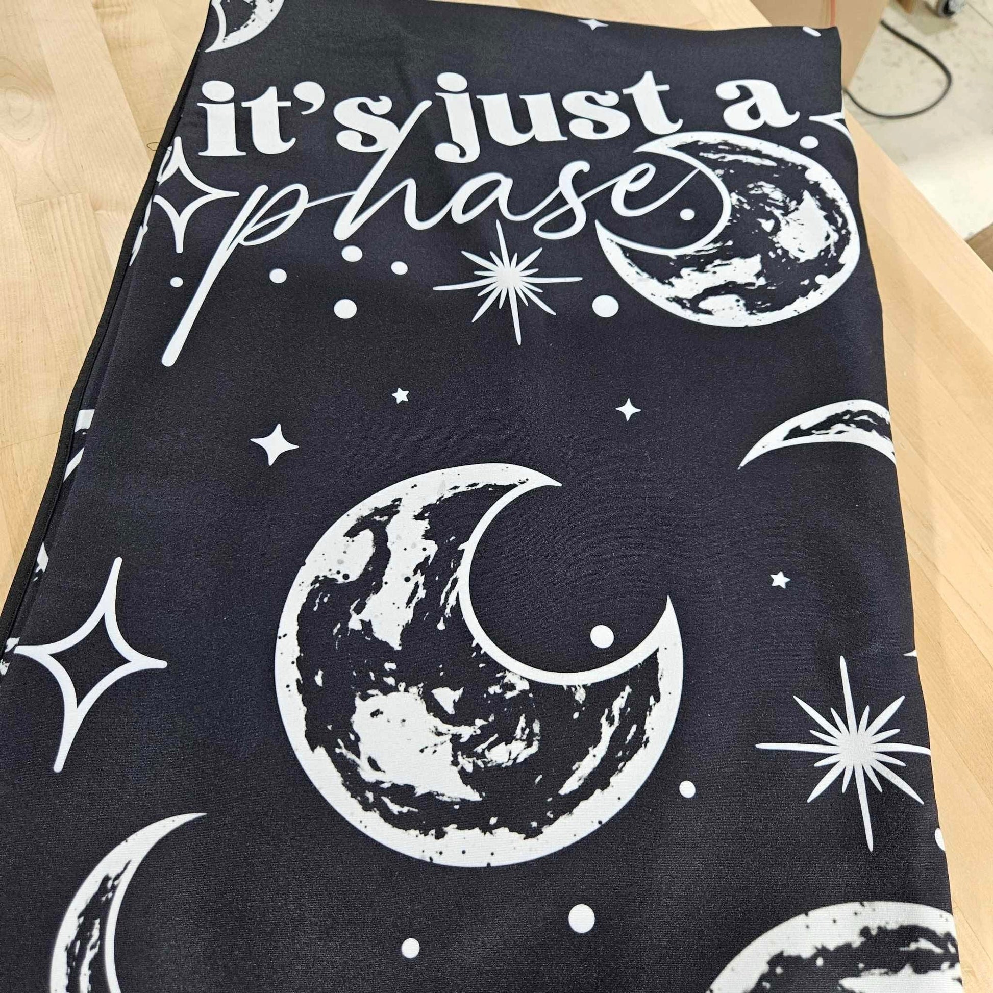 JUST A PHASE- SOFT BLACK FLEECE THROW BLANKET - Like A Duchess