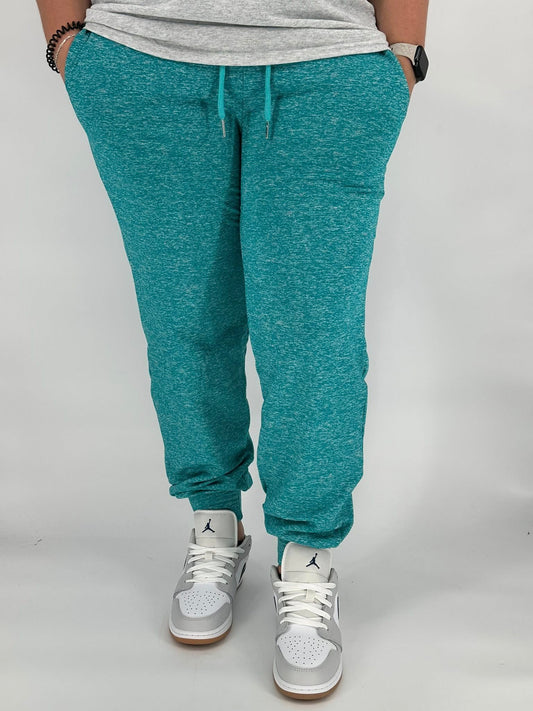 Teal Heathered Fleece Joggers - Like A Duchess