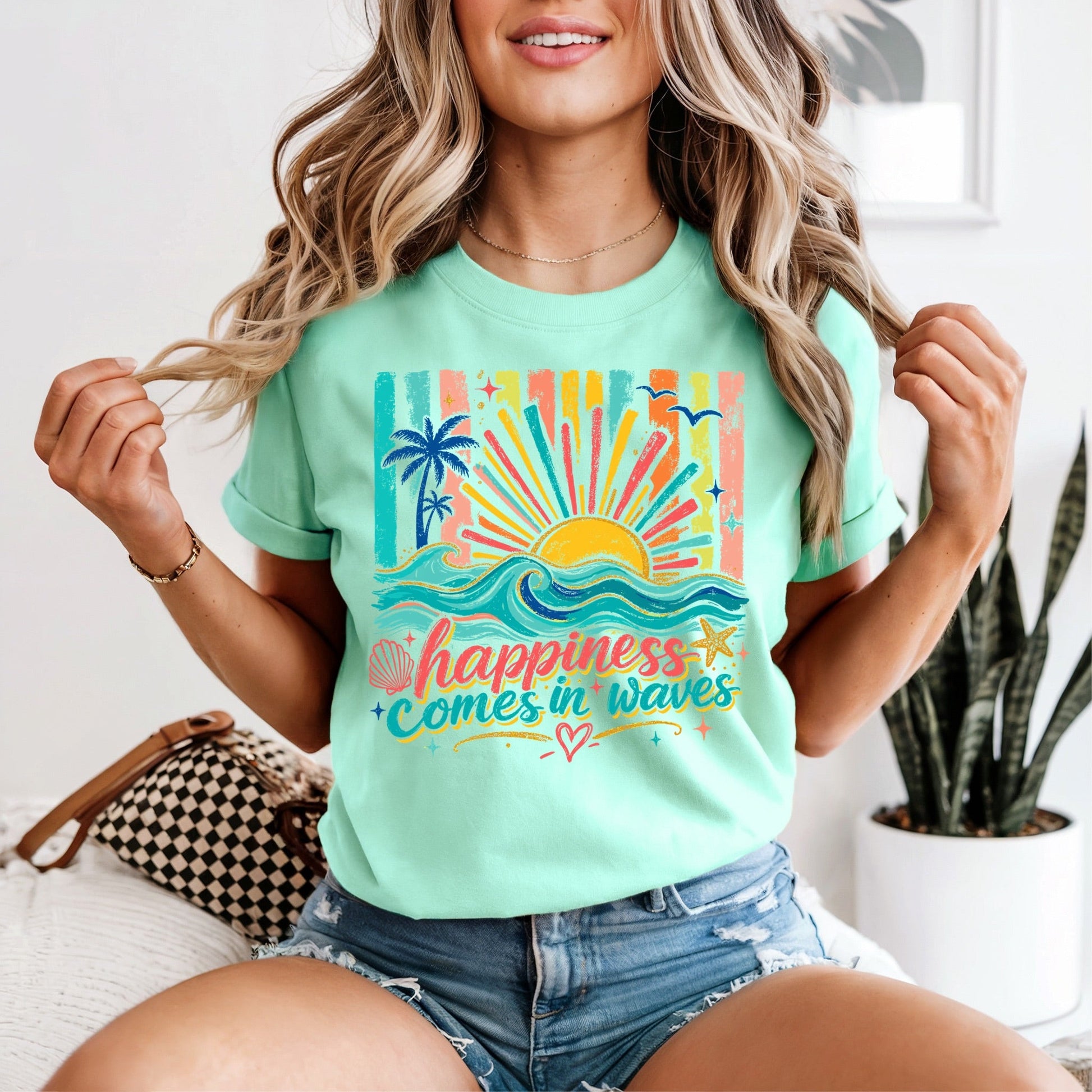 Happiness Comes In Waves Tshirt - Like A Duchess