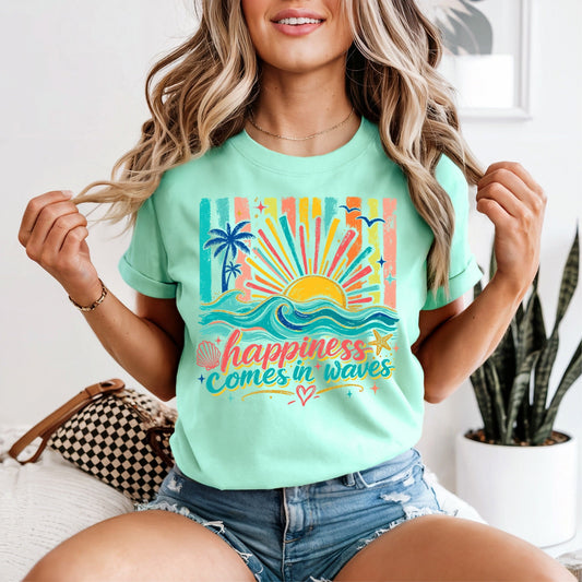 Happiness Comes In Waves Tshirt - Like A Duchess