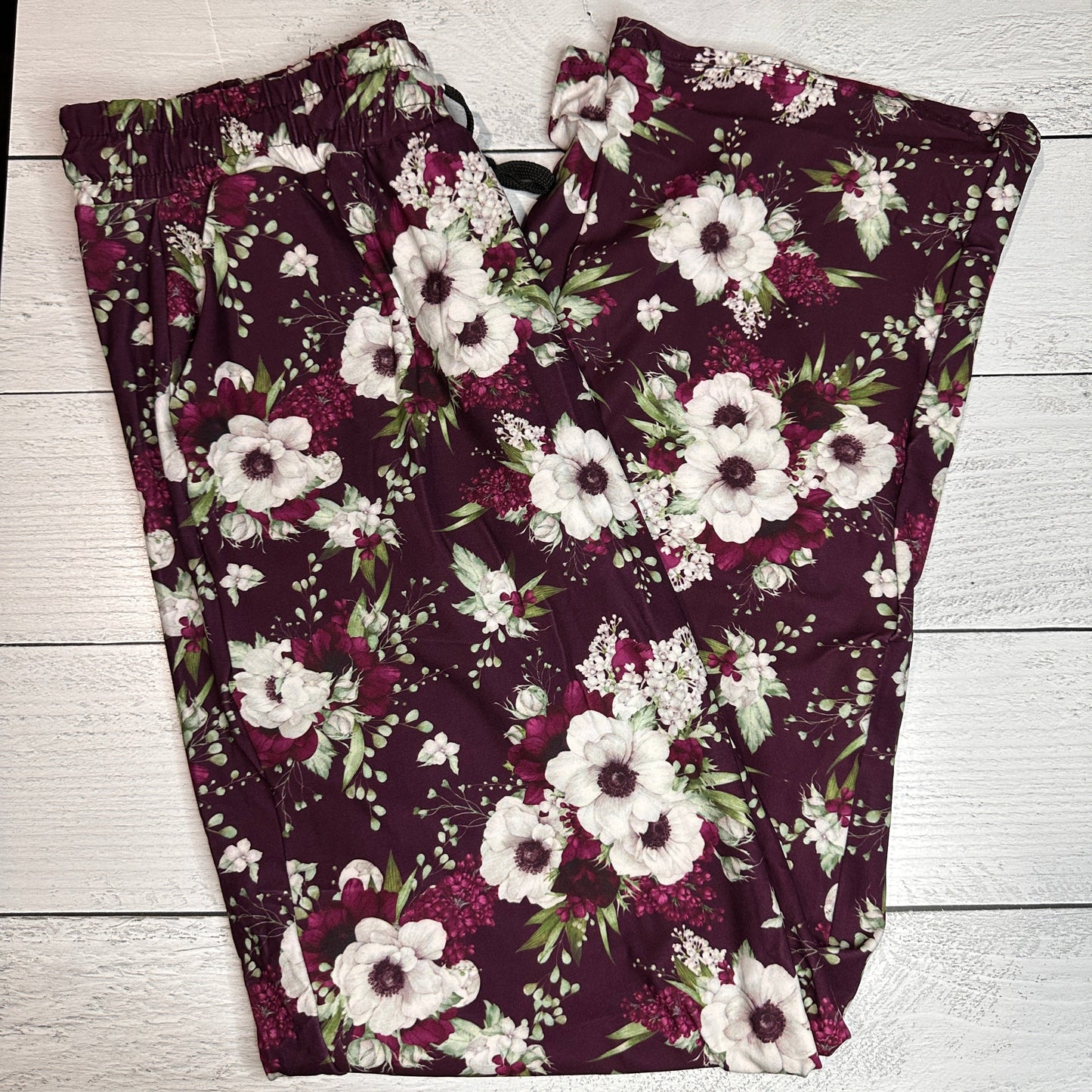 Burgundy Anemone - Lounge Pants - Like A Duchess