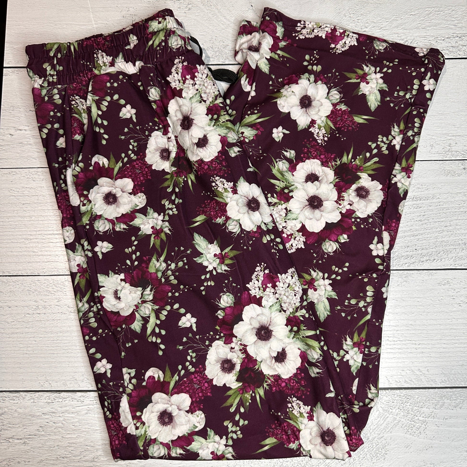 Burgundy Anemone - Lounge Pants - Like A Duchess